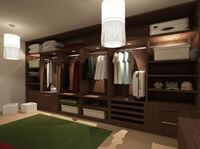 Классическая гардеробная комната из массива с подсветкой Тула